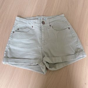 Love, Fire Olive Green High Waisted Jean Shorts Size 00